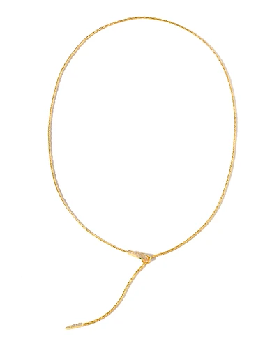 Girls Crew Crystal Viper Y Drop Gold Plated Necklace