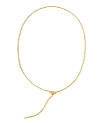 Girls Crew Crystal Viper Y Drop Gold Plated Necklace