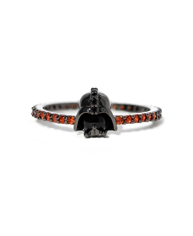Girls Crew Star Wars Lord Vader Gunmetal Crystal Rings