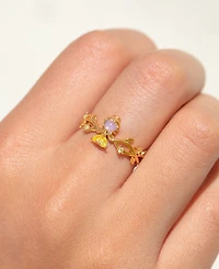 Girls Crew Disney Princess Beauty and the Beast Belle Crystal Gold Plated Rings