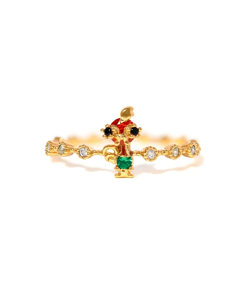 Girls Crew Disney Princess Moana Hei Crystal Gold Plated Rings