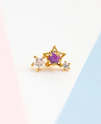 Girls Crew Gold Plated Light Year Crystal Piercing Style Earrings