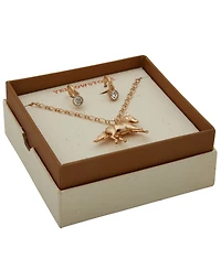 Yellowstone 2-Pc. Horse Pendant Necklace and Hoop Earrings Gift Set