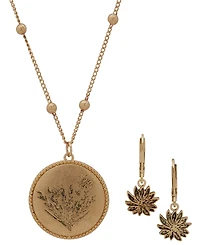 Yellowstone 2-Pc. Wildflower Pendant Necklace and Drop Earrings Gift Set