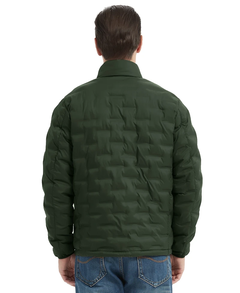 Hawke & Co. Men's Stand Collar Lightweight Warm Cube Jacket