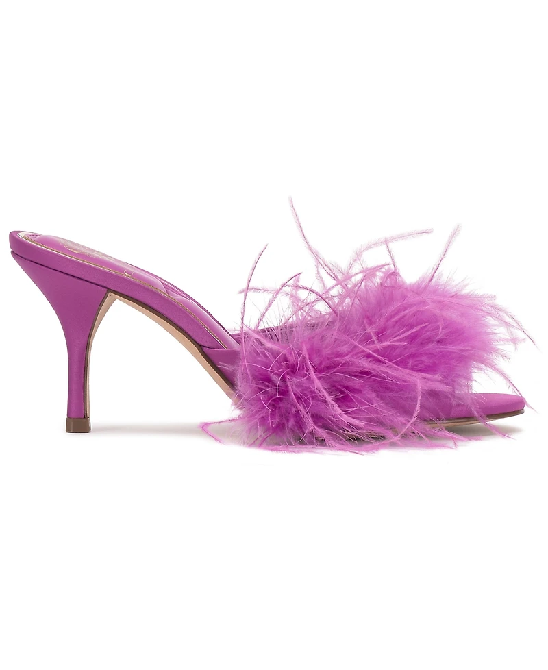 Vince Camuto Women's Paelly High-Heel Feathered Dress Mules