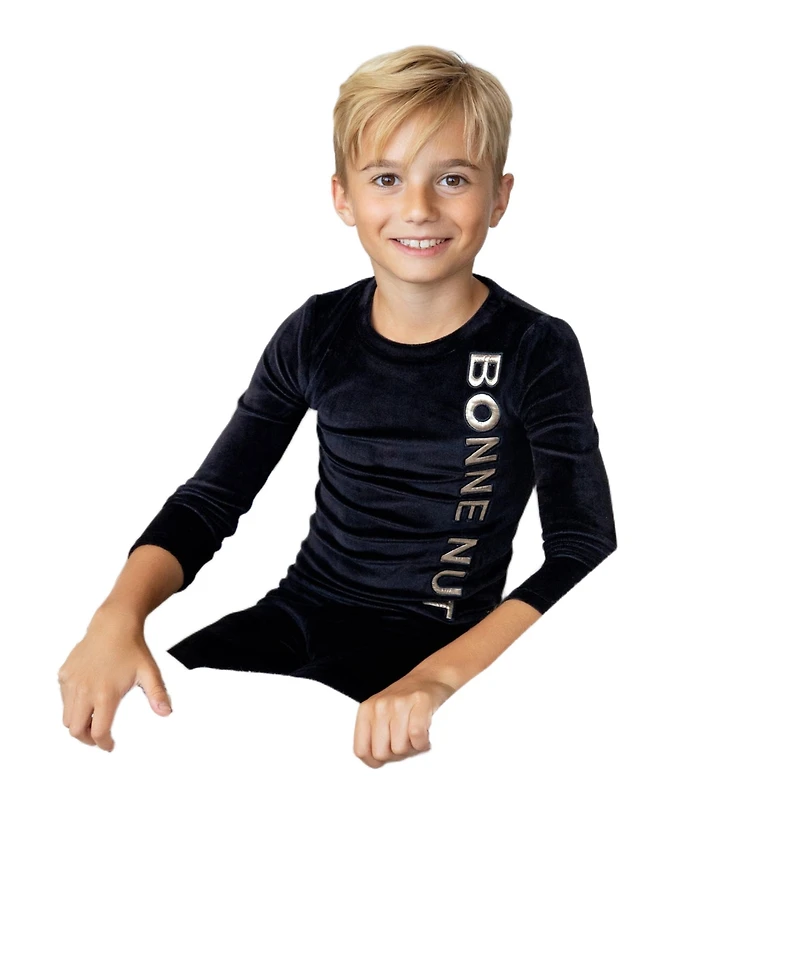 NoggiWear Baby Velour Puffy Letters Loungewear Set