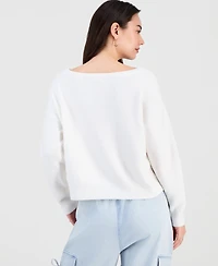 Ultra Flirt Juniors' Graphic Intarsia-Knit Sweater