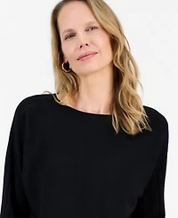Kasper Women's Boat-Neck Multi-Stitch Dolman-Sleeve Sweater