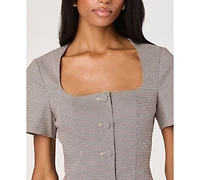 Astr the Label Women's Square Neck Button Up Dress