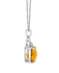 Macy's Citrine (7 ct. t.w.) and Diamond Accent Necklace in Sterling Silver