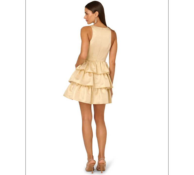 Adrianna Women's Metallic Jacquard Mini Dress