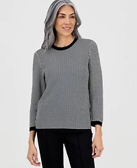 Kasper Women's Geometric-Print Crewneck Sweater