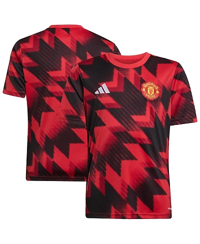 Adidas Big Boys and Girls Red Manchester United 2025/26 Pre-Match Aeroready Jersey
