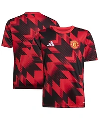 Adidas Big Boys and Girls Red Manchester United 2025/26 Pre-Match Aeroready Jersey
