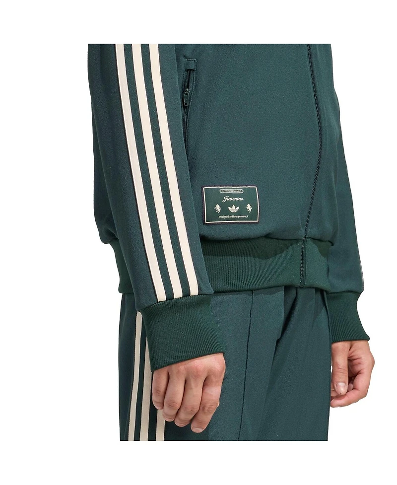Adidas Men's Green Juventus Terrace Icons Full-Zip Track Jacket