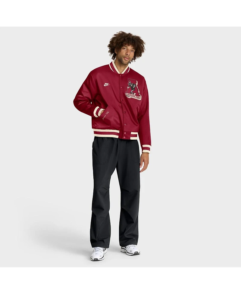 Nike Men's Crimson Alabama Crimson Tide Legacy Full-Snap Bomber Jacket