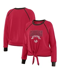 Wear by Erin Andrews Women's Cardinal/Black Arizona Cardinals Tie-Front Long Sleeve Top