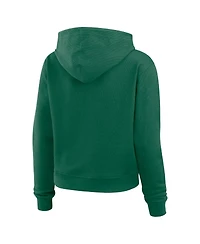 Wear by Erin Andrews Women's Green New York Jets Waffle Hoodie Pullover Top