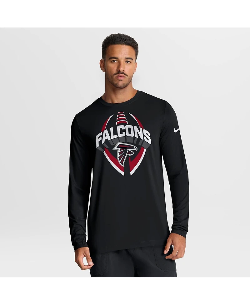 Nike Men's Black Atlanta Falcons Primetime Legend Icon Performance Long Sleeve T-Shirt