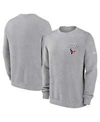 Nike Men's Heather Gray Houston Texans Primetime Club Fleece Pullover Sweatshirt