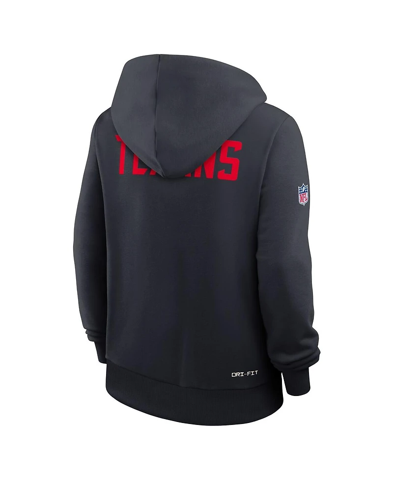 Nike Women's Navy Houston Texans Throwback Sideline Standard Issue Dri-fit Hoodie