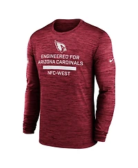 Nike Men's Cardinal Arizona Cardinals Sideline Velocity Performance Long Sleeve T-Shirt