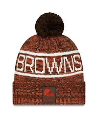 New Era Men's Orange Cleveland Browns 2025 Sideline Cold Weather Cuffed Knit with Pom Hat