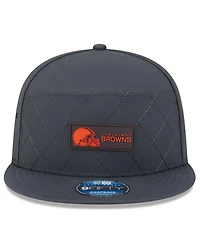 New Era Men's Charcoal Cleveland Browns 2025 Sideline Cold Weather Split Panel 9FIFTY Snapback Hat