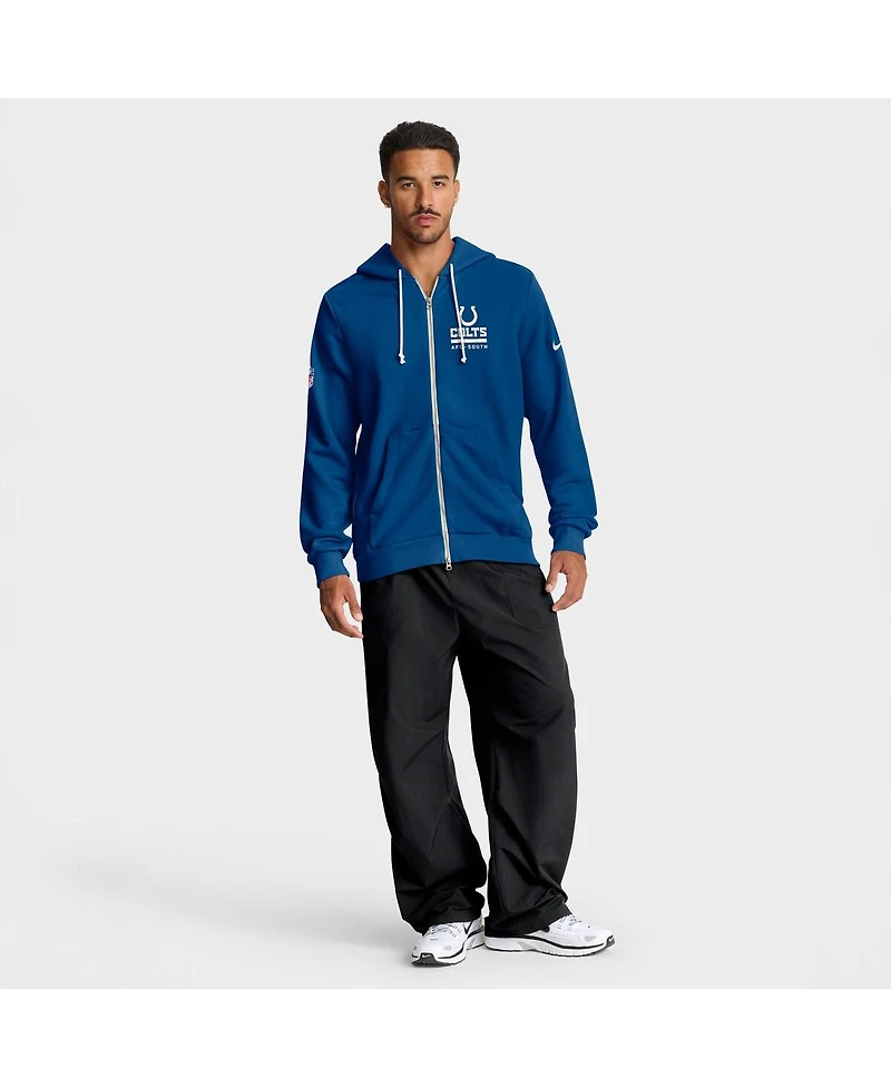 Nike Men's Royal Indianapolis Colts Sideline Standard Issue Utility Player Dri-fit Full-Zip Hoodie