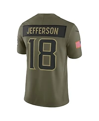 Nike Men's Justin Jefferson Olive Minnesota Vikings 2025 Salute to Service Limited Jersey