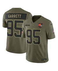 Nike Men's Myles Garrett Olive Cleveland Browns 2025 Salute to Service Limited Jersey