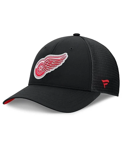 Fanatics Men's Black Detroit Red Wings Authentic Pro Home Ice Trucker Adjustable Hat