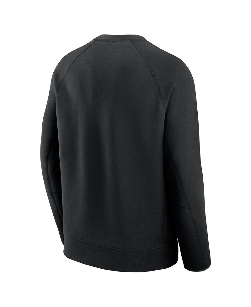 Nike Men's Black Chicago Cubs Tech Fleece Raglan Sweatshirt