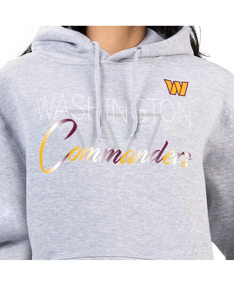 G-iii 4Her by Carl Banks Women's Gray Washington Commanders Shadow Logo Fleece Pullover Hoodie