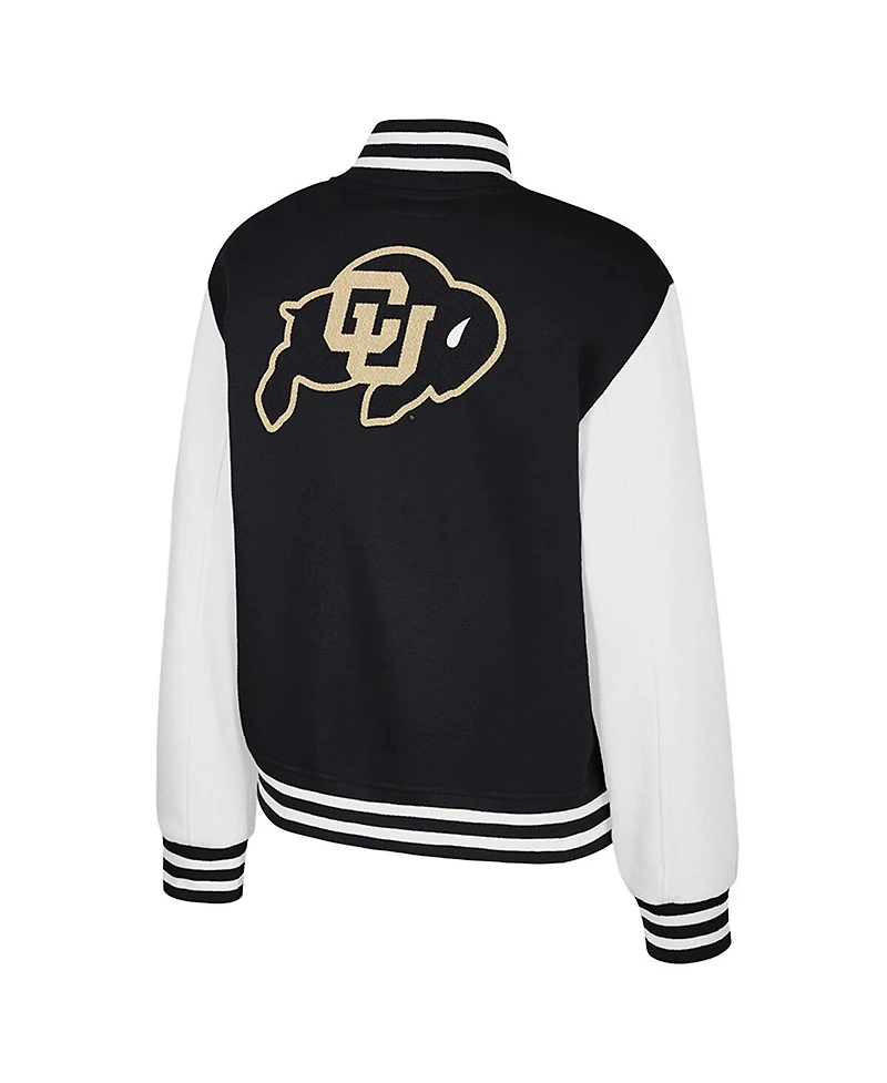 Colosseum Women's Black Colorado Buffaloes French Baguette Full Snap Fleece Jacket