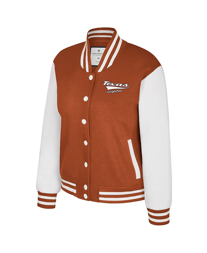 Colosseum Women's Texas Orange Longhorns French Baguette Full Snap Fleece Jacket