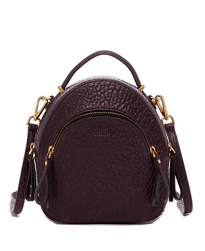 Small Leather Backpack Purse Convertible Crossbody Bag Womens Fashion Backpack for Travel and Everyday Handbag with Gold Hardware and Detachable Strap