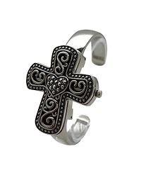 Olivia Pratt Silver Cross Shape Bangle Women Watch
