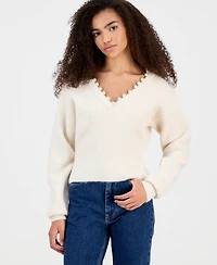 Blank Nyc Women's Morning Dew Faux-Pearl Sweater