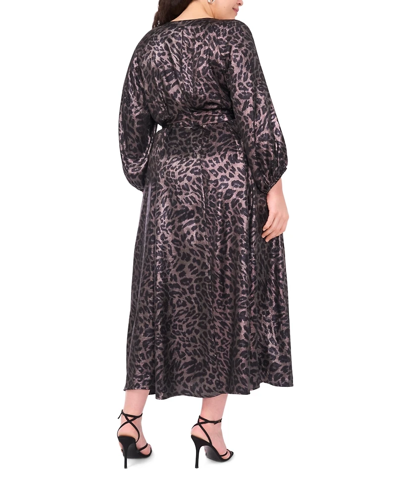Vince Camuto Plus 3/4-Sleeve V-Neck Maxi Dress
