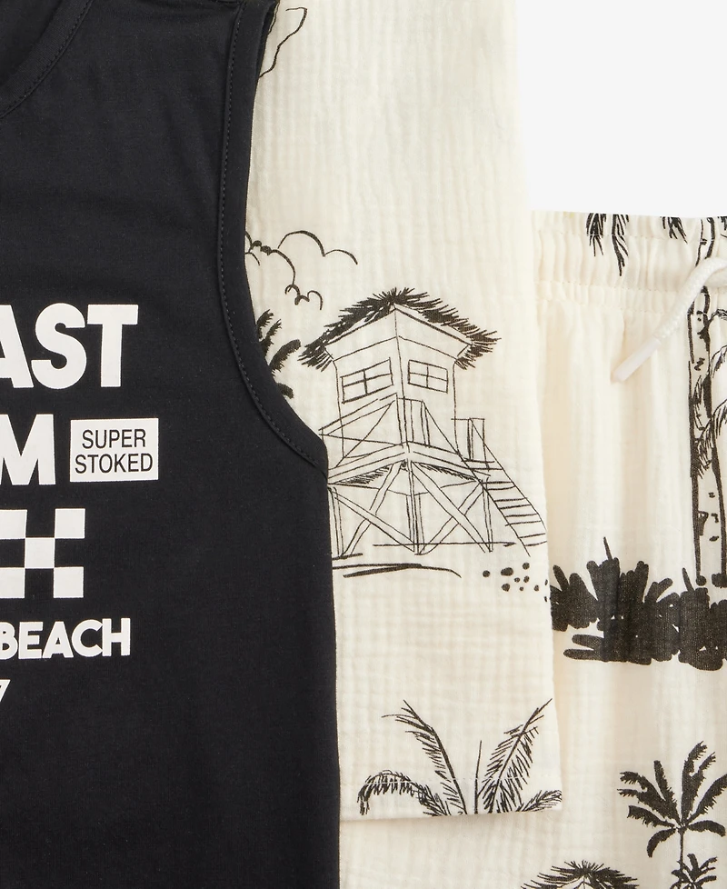 Epic Threads Boys 5-20 3-Pc. Gauze Resort Shirt, Tank Top & Shorts Set, Macy's Exclusive