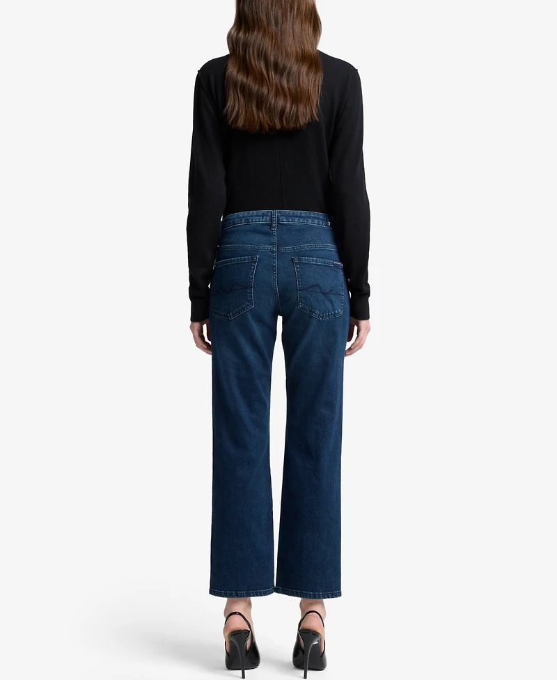 7 For All Mankind Women's Calie Straight Leg Ankle Jeans