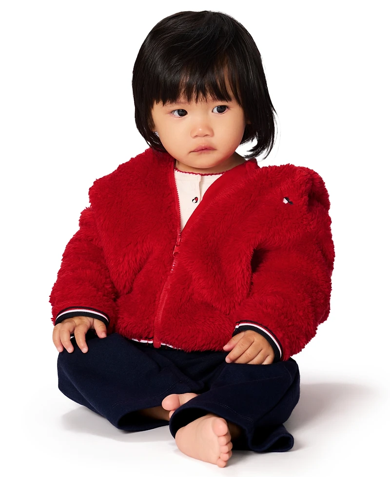 Tommy Hilfiger Baby Girls 3-Piece Crewneck T-Shirt, Hoodie, and Pants Set