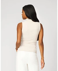 Cable & Gauge Women's Sculpt Sleeveless Turtleneck Tank