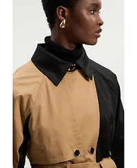Karen Millen Women's Color Block Belted Tailored Trench Coat