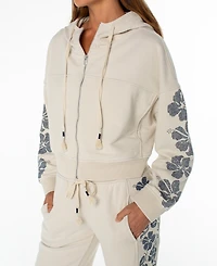 Roxy Juniors' Fringing Reefs Graphic Zip-Front Hoodie