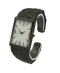 Olivia Pratt Gunmetal Textured Metallic Bangle Watch