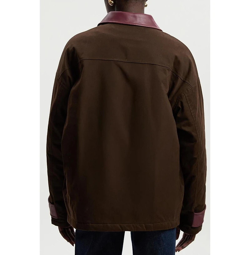 Karen Millen Quilted Contrast Collar Barn Jacket