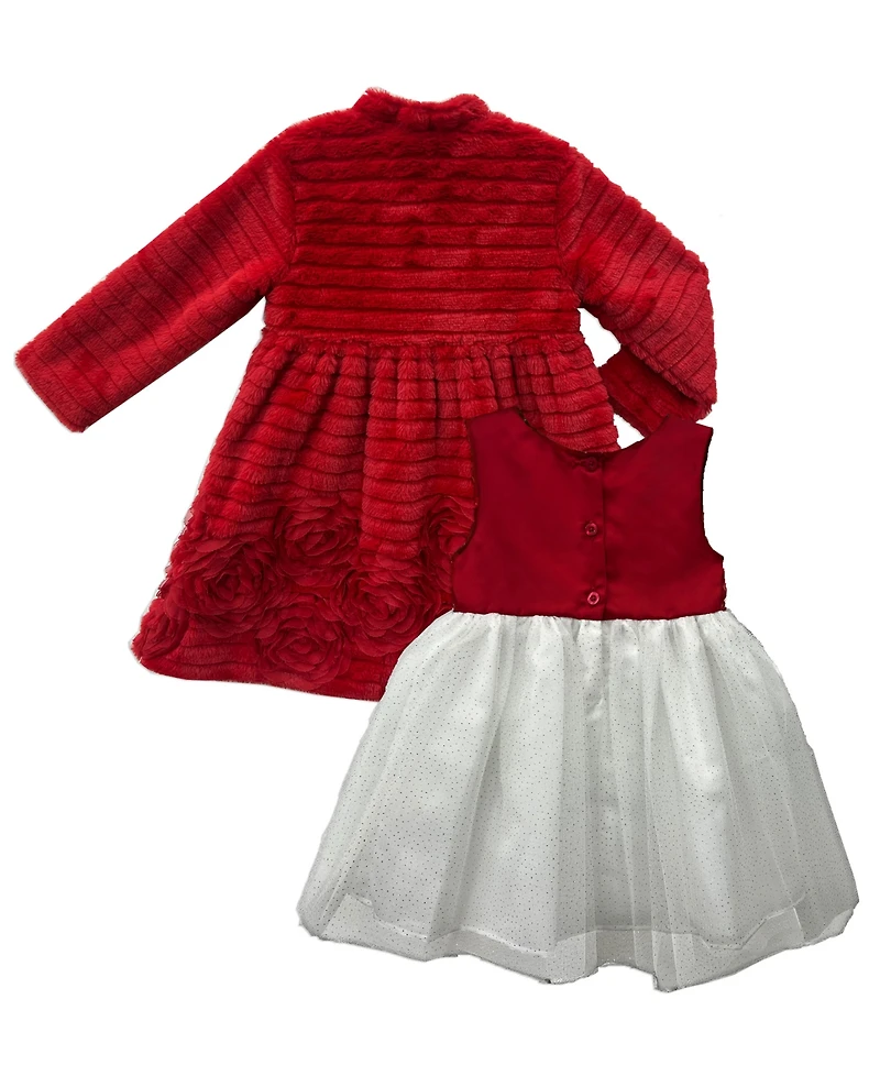 Blueberi Boulevard Baby Girls 2-Piece Long-Sleeve Coat and Dress Set